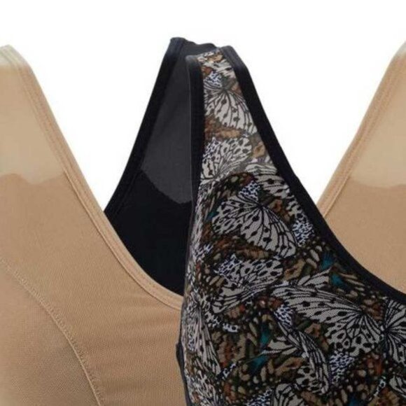 Rhonda Shear 3-pack Mesh Front Leisure Bra LARGE - Picture 9 of 9